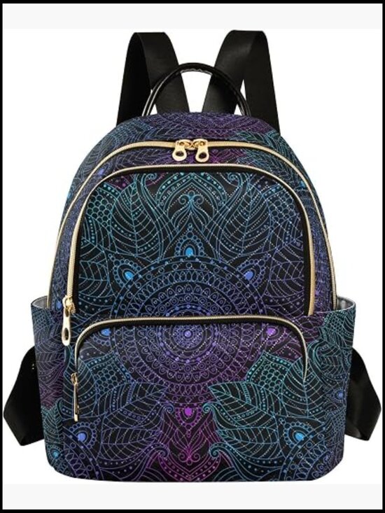 Boho Mandala Small Backpack Daypack for Women Travel Fashion Shoulder Bag main image 4